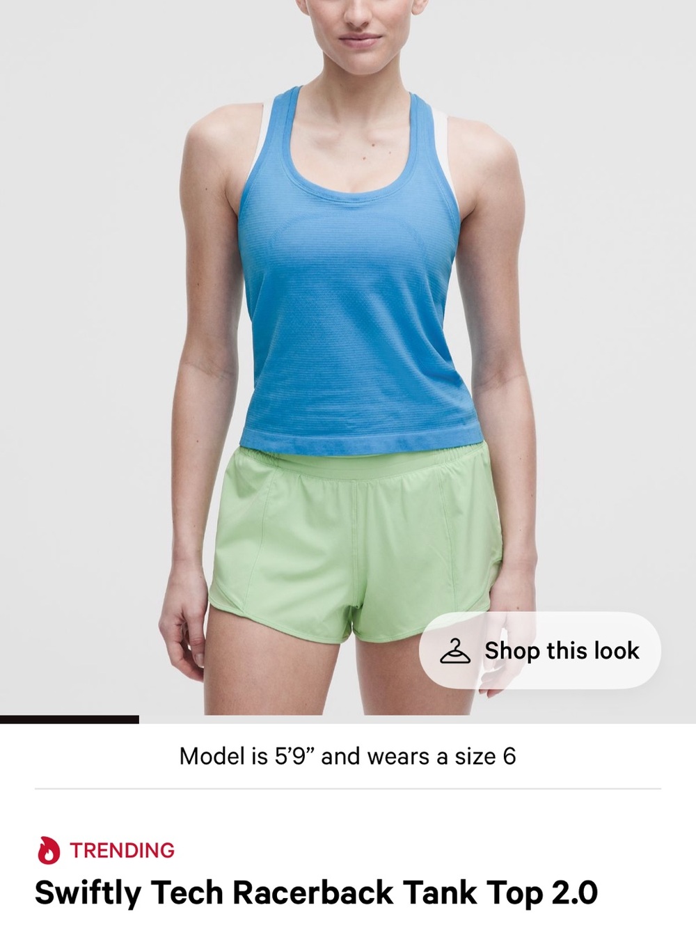 lululemon athletica Blue Racerback Tank Top